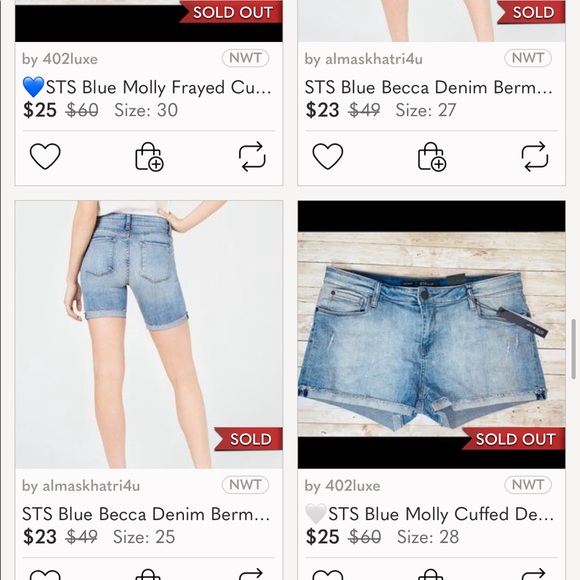 SOLD! STS Blue Becca Bermuda Denim Cutoff Shorts - Picture 12 of 12